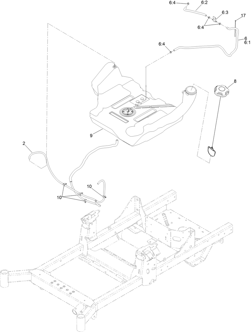 Fuel Tank and Vent Hose System Assembly