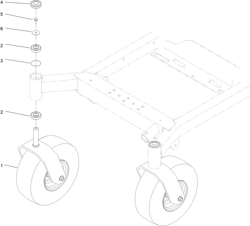 Caster Wheel and Fork Assembly
