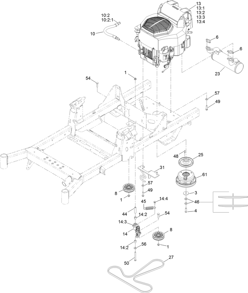Engine Clutch and Muffler Assembly