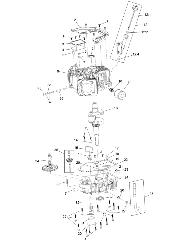 Crankcase and Crankshaft Assembly