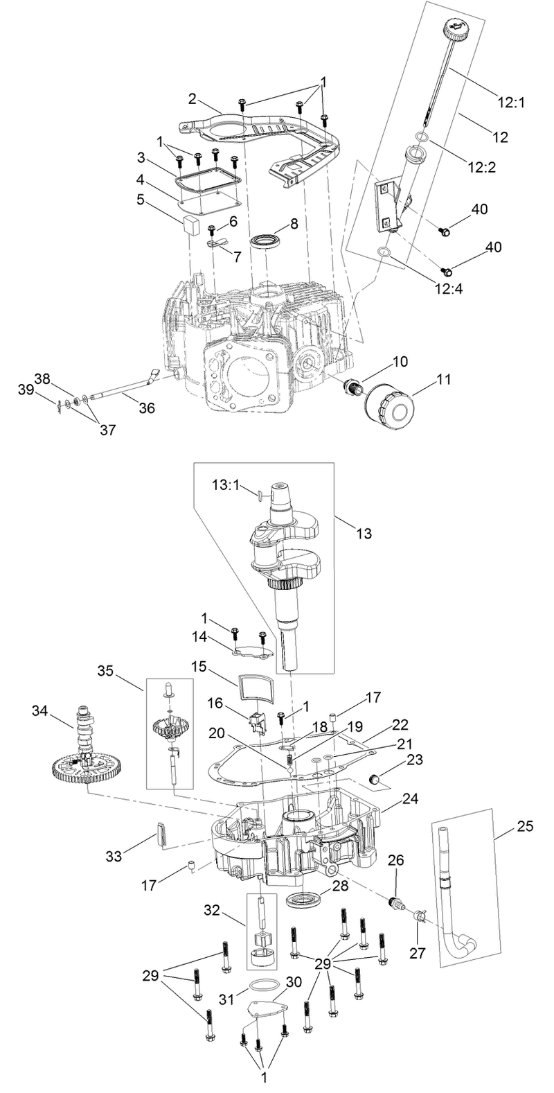 Crankcase and Crankshaft Assembly