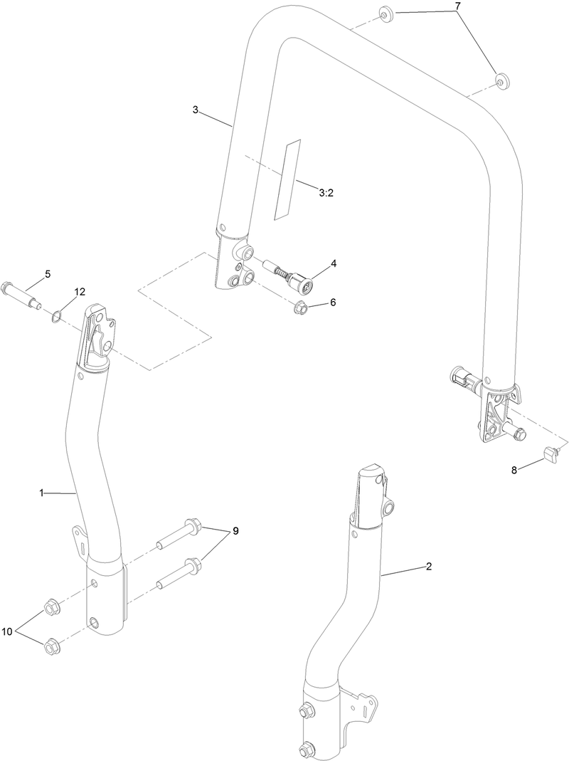 Roll Over Protection System Assembly No 126 9526