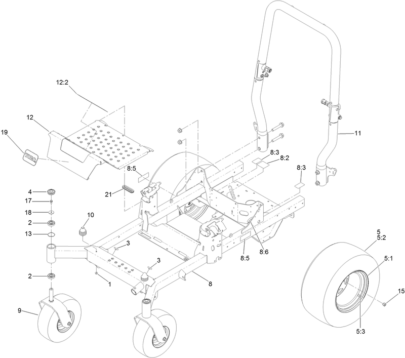 Frame Roll Over Protection System and Caster Assembly