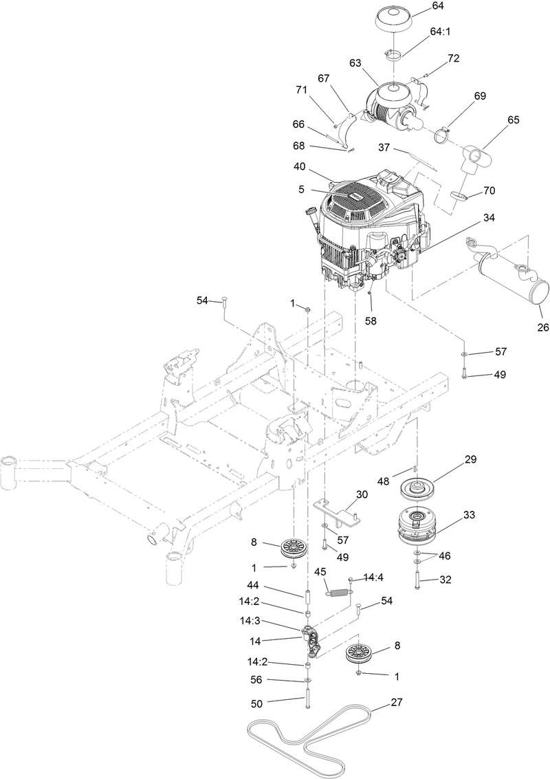 Engine Clutch and Muffler Assembly