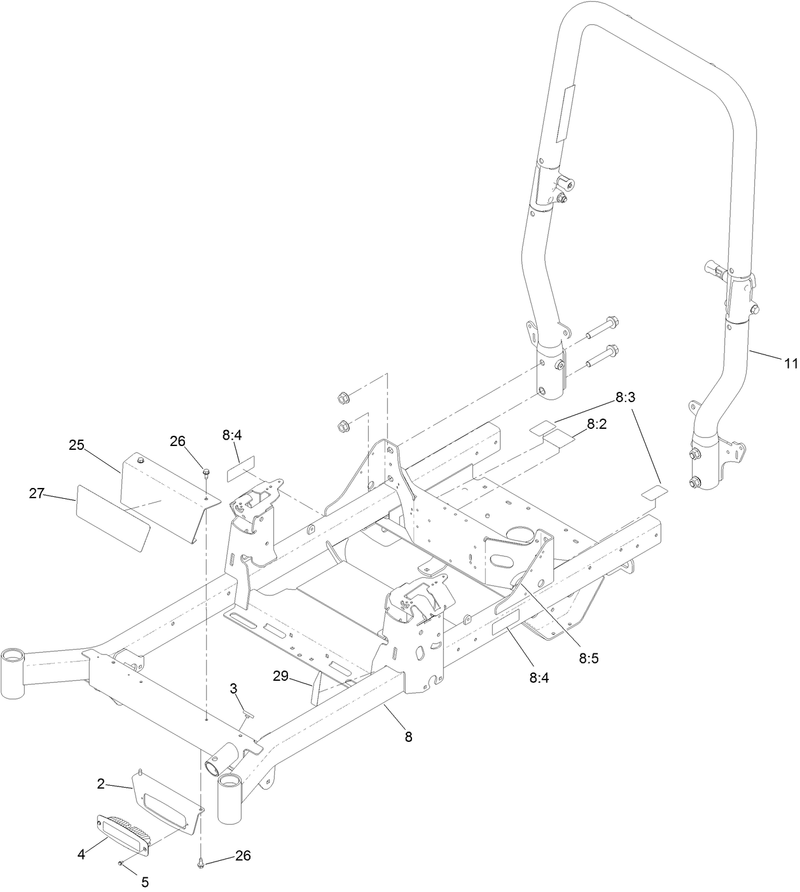 Frame and Roll Over Protection System Assembly