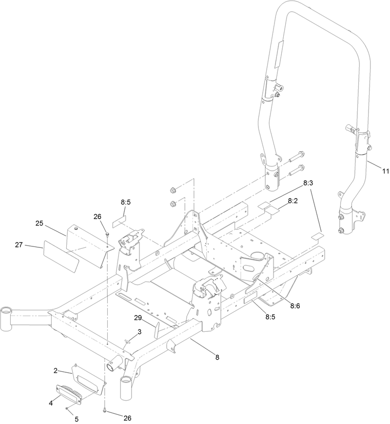 Frame and Roll Over Protection System Assembly