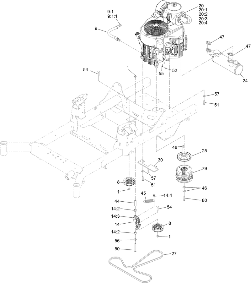 Engine Clutch and Muffler Assembly