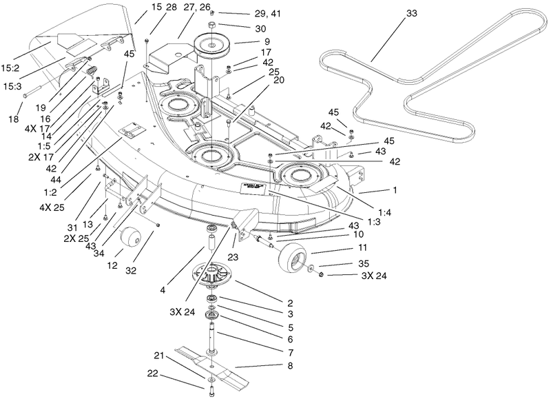 44 Inch Deck Assembly