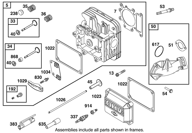 Cylinder Head Assembly Briggs And Stratton 311777 0117 E1