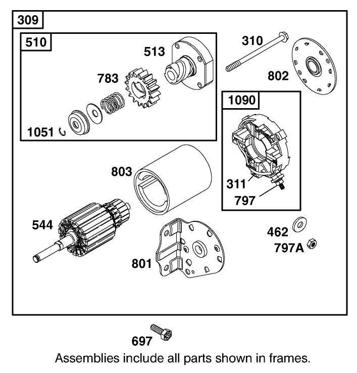 Starter Assembly Briggs And Stratton 311777 0117 E1
