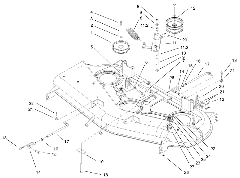 44in Deck Belt Drive and Lift Assembly