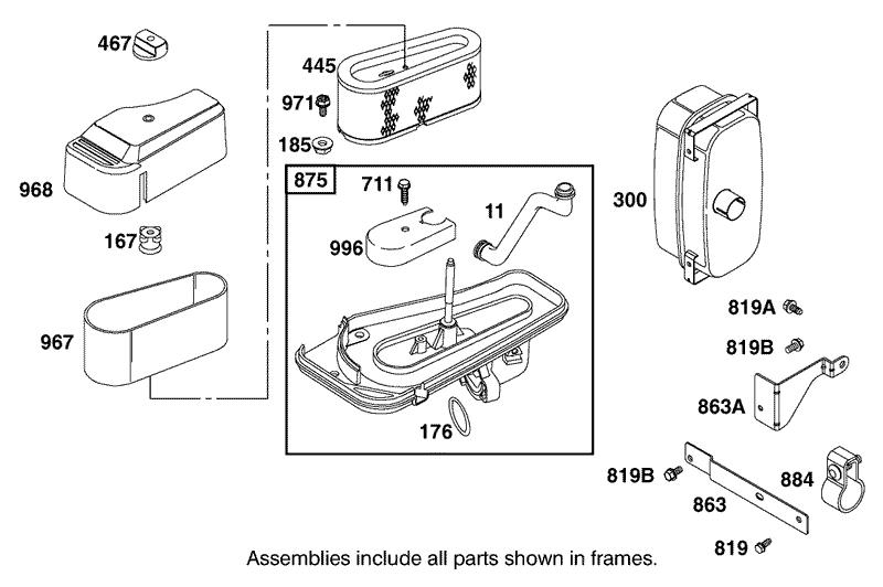 Air Cleaner Assembly Briggs and Stratton 311777 0117 E1