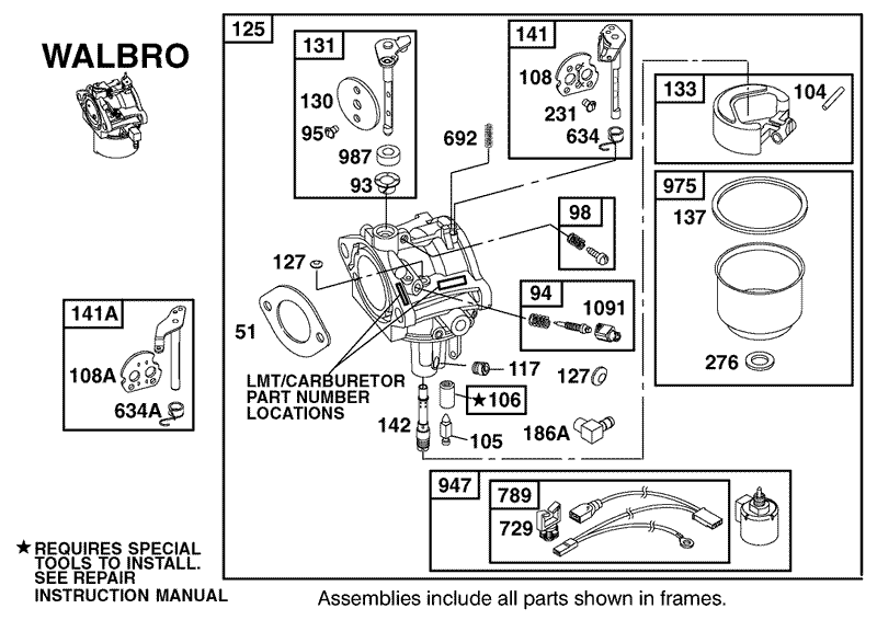 Carburetor Assembly Briggs and Stratton 311777 0117 E1