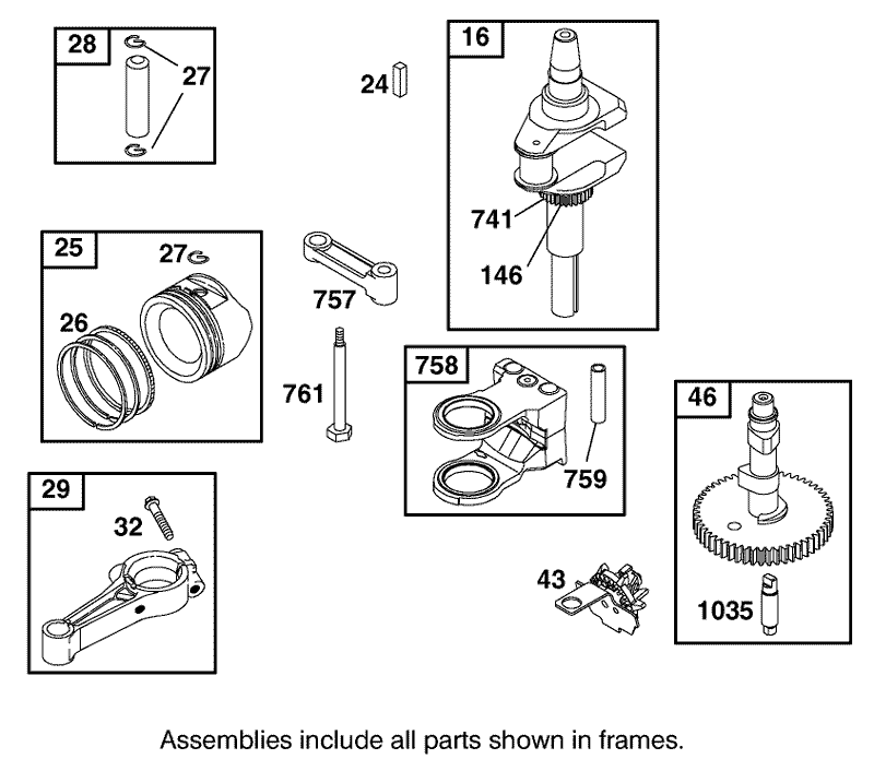 Crankshaft Assembly Briggs and Stratton 311777 0117 E1