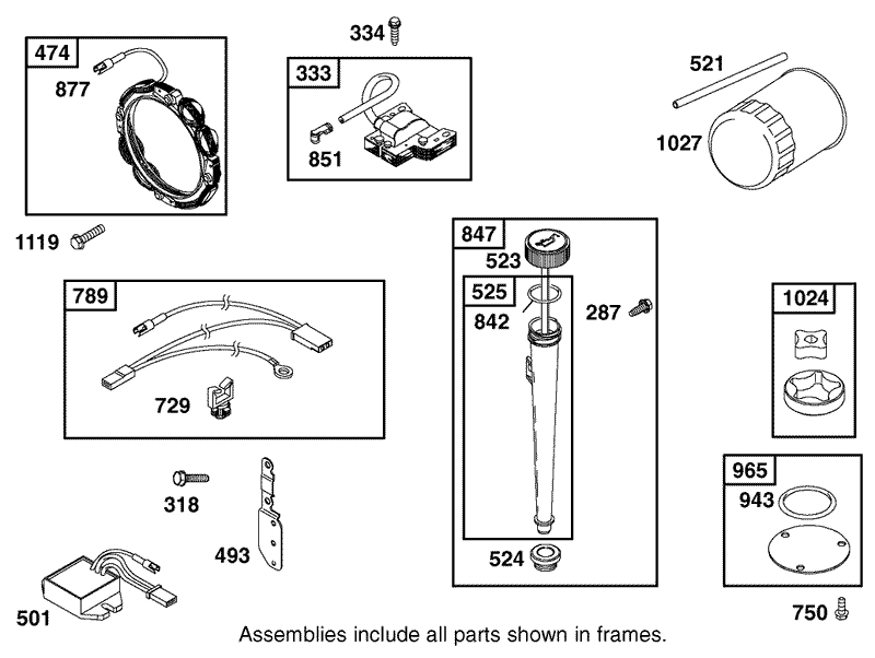 Oil Filter Tube and Pump Assembly Briggs and Stratton 311777 0117 E1