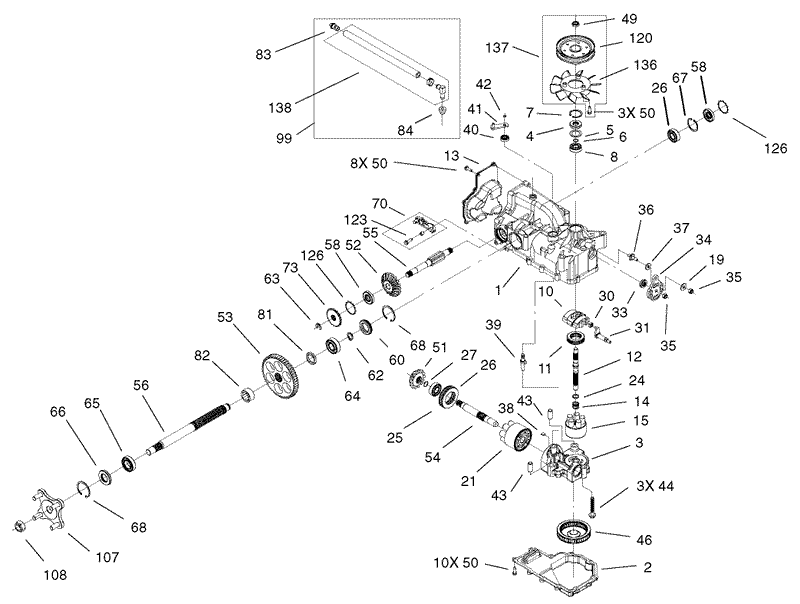RH Hydro Transaxle Assembly No 100 7360