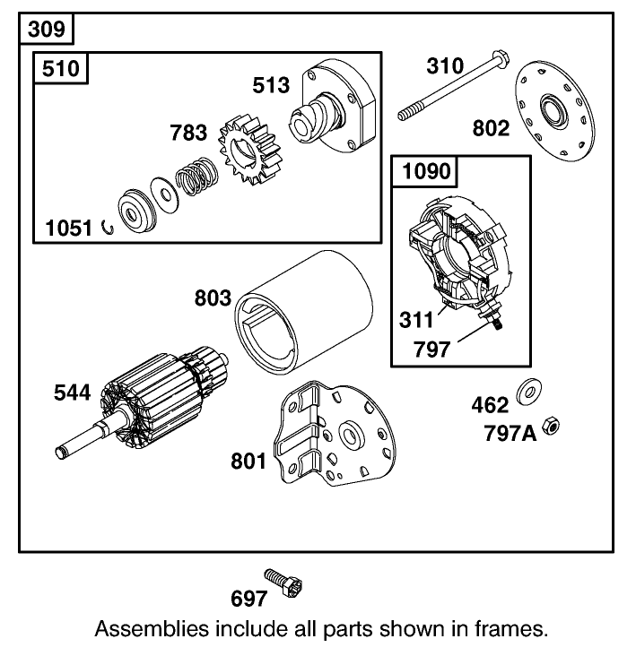 Starter Assembly Briggs and Stratton 311777 0117 E1