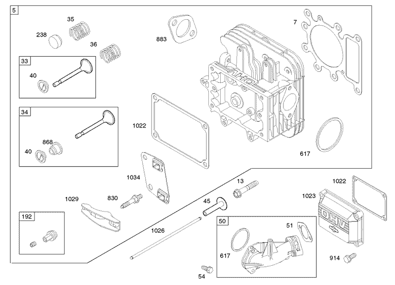 Cylinder Head Assembly Briggs and Stratton 31E777 0126 E1