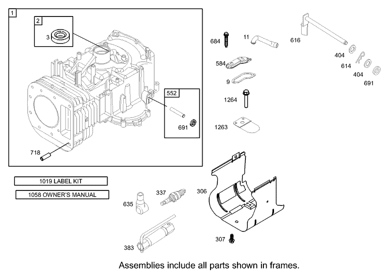 Cylinder Assembly Engine Briggs and Stratton Model 31F777 0161 E1
