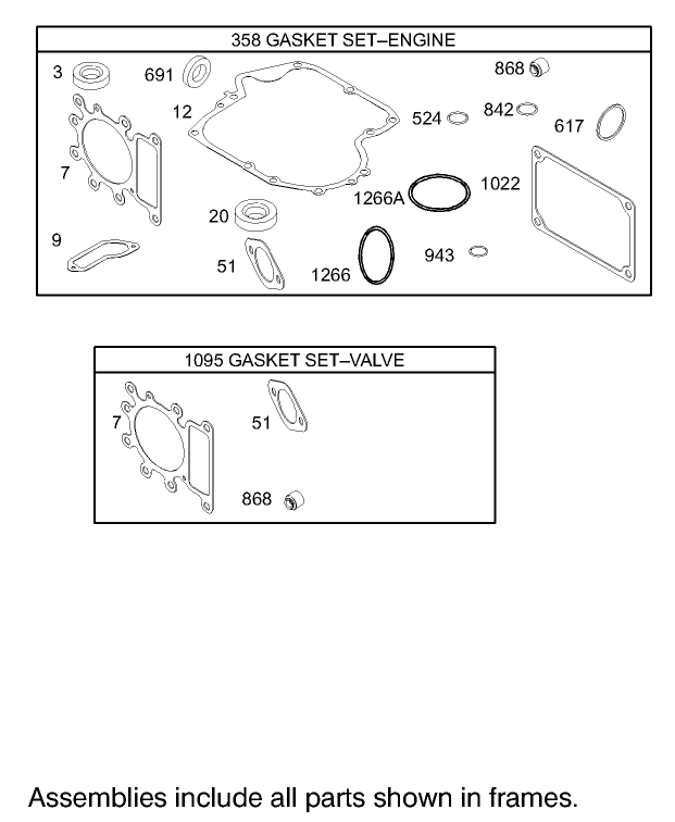 Gasket Assembly Engine Briggs and Stratton Model 31F777 0161 E1