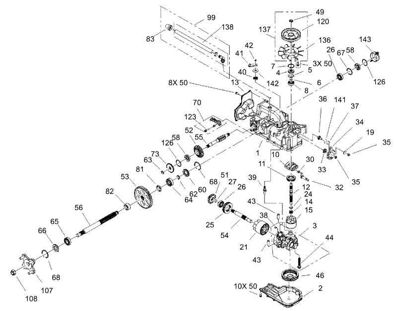 RH Hydro Transaxle Assembly No 107 1708