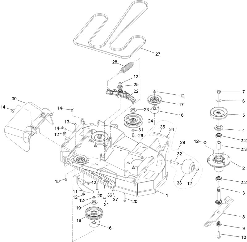 36 Inch Deck Assembly