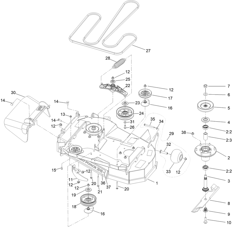 36 Inch Deck Assembly