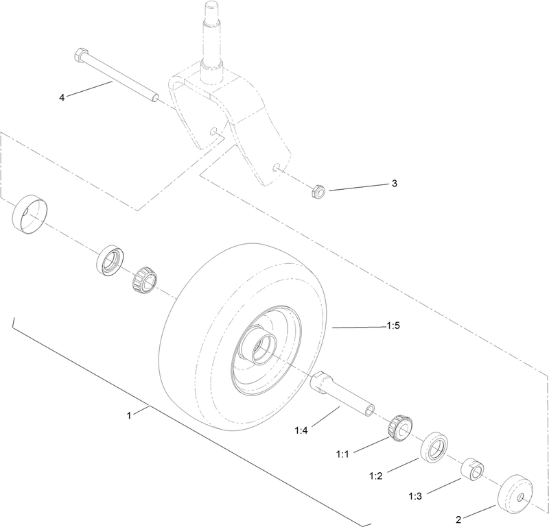 Wheel Tire and Bearing Assembly No 130 4558
