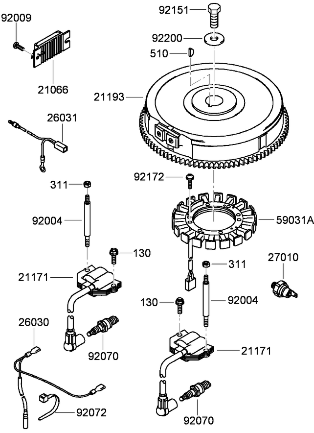 Electric Equipment Assembly Kawasaki FH580V FS30