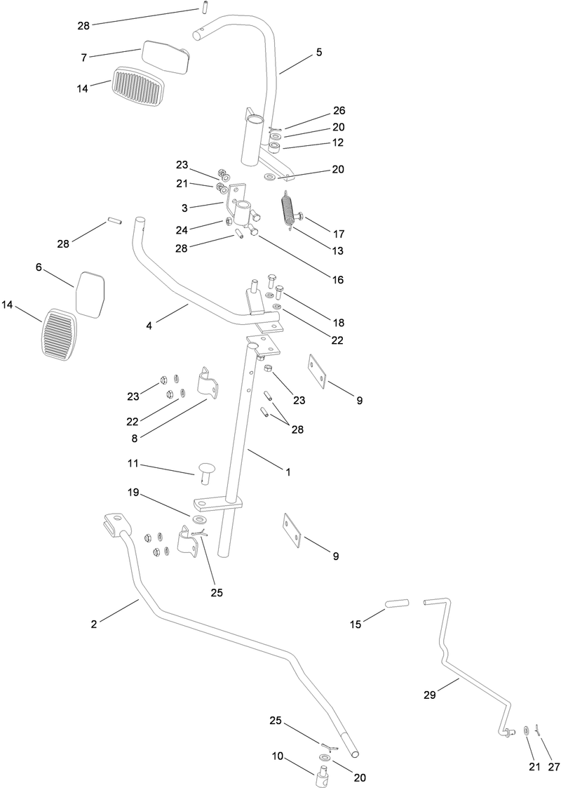 Operation Travel Pedal Assembly