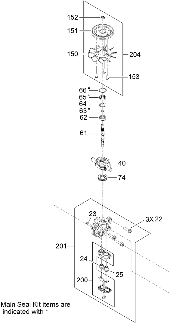 Center Section and Fan Pulley Assembly Transmission Assembly No 121 0999