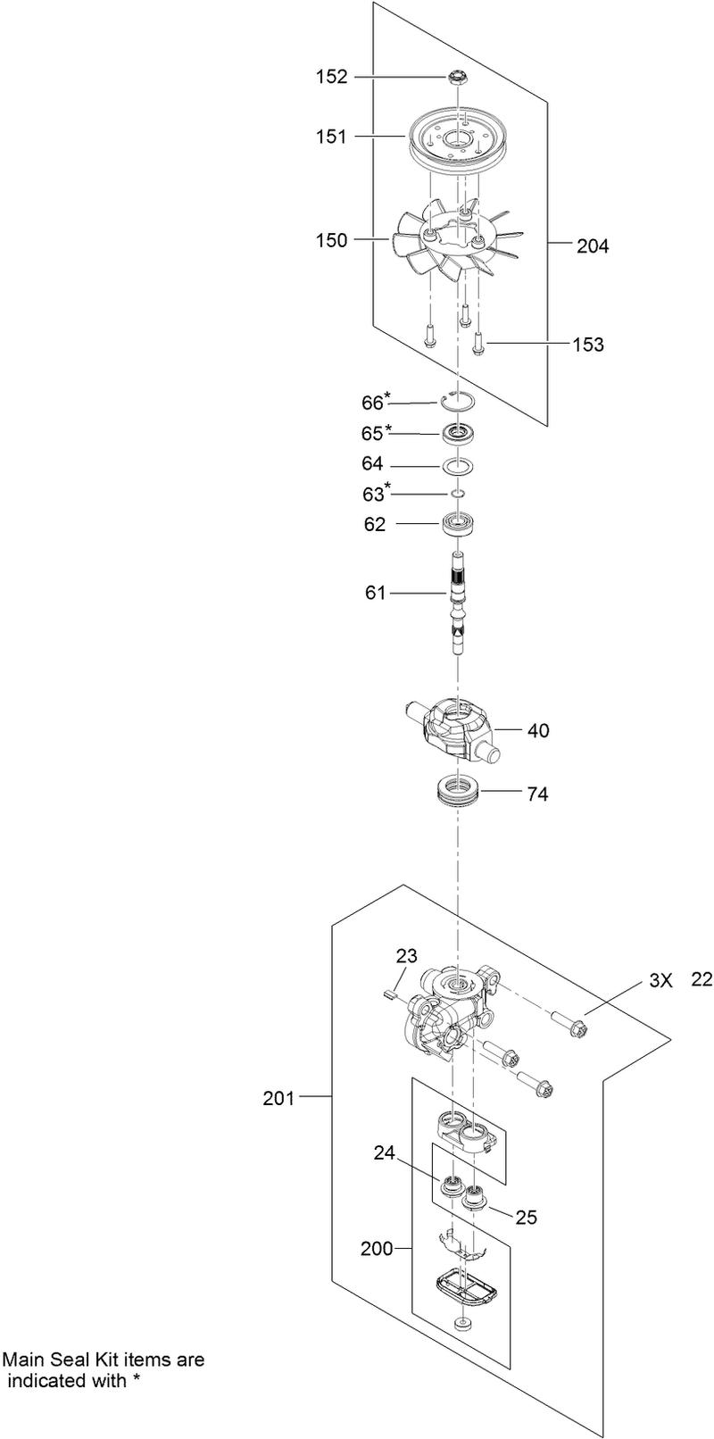 Center Section and Fan Pulley Assembly Transmission Assembly No 121 0999