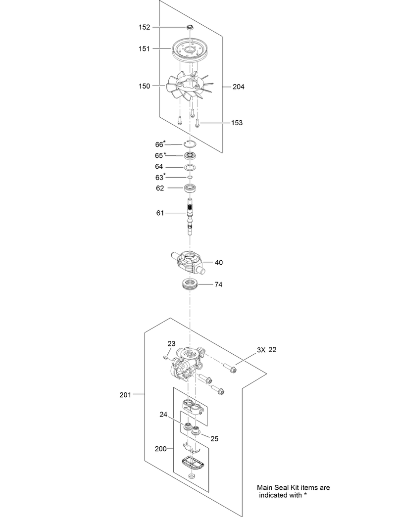 Center Section and Fan Pulley Assembly Transmission Assembly No 121 0999