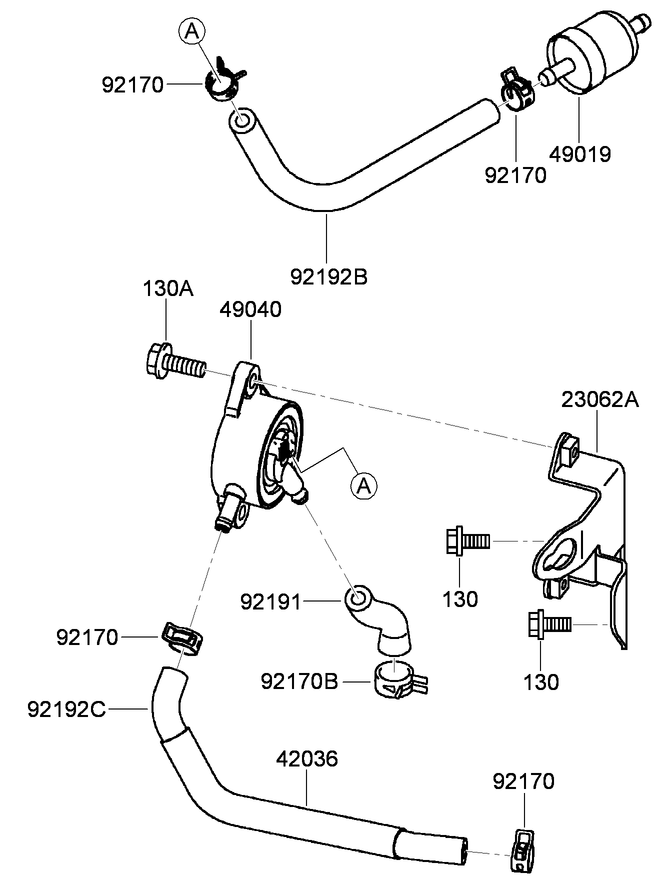 Fuel Tank and Valve Assembly Kawasaki FH680V GS13