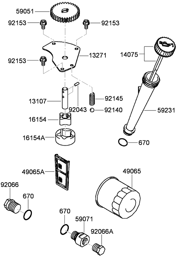 Lubrication Equipment Assembly Kawasaki FH680V GS13
