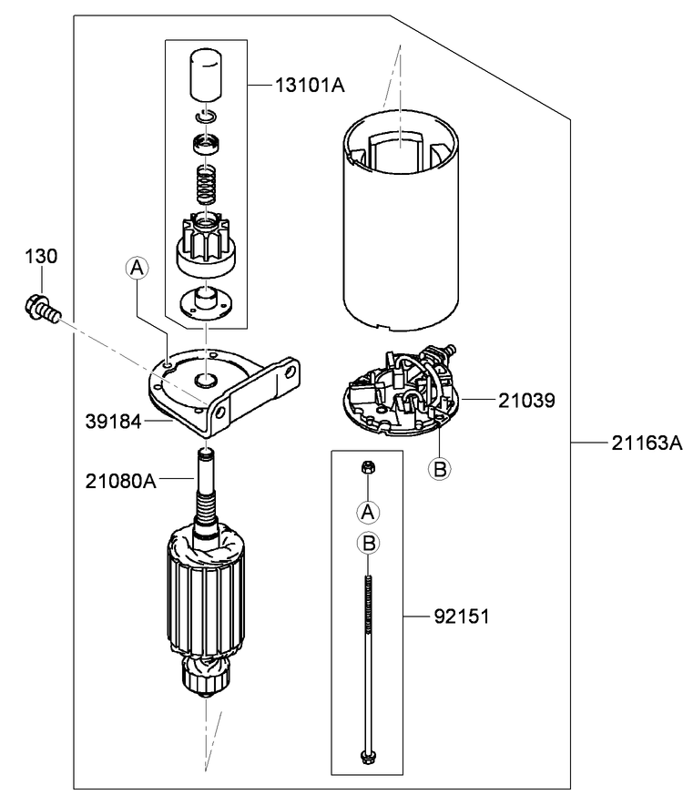Starter Assembly Kawasaki FH680V GS13