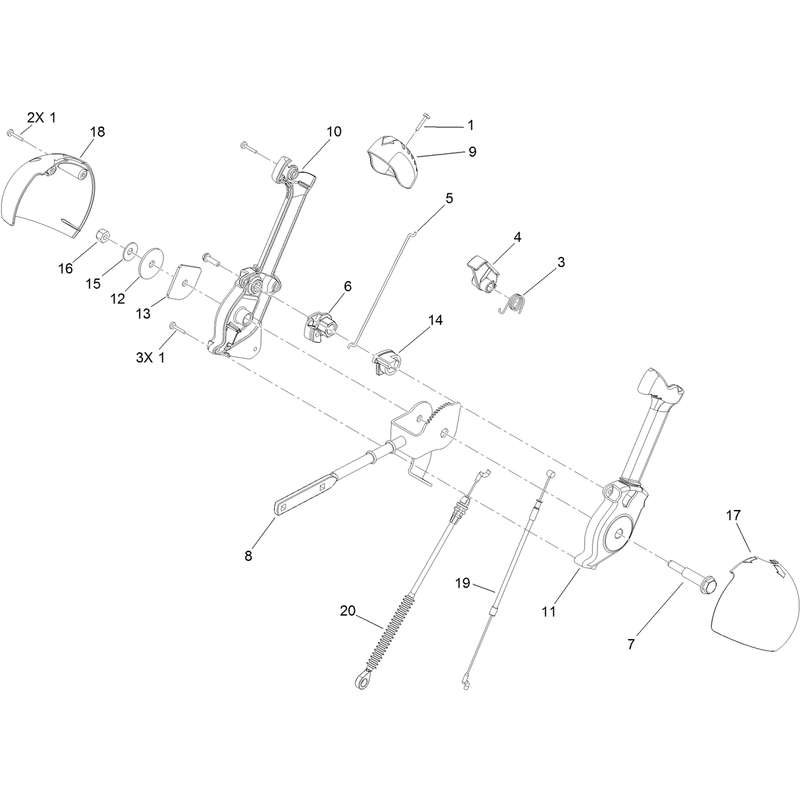 Chute Control Lever Assembly