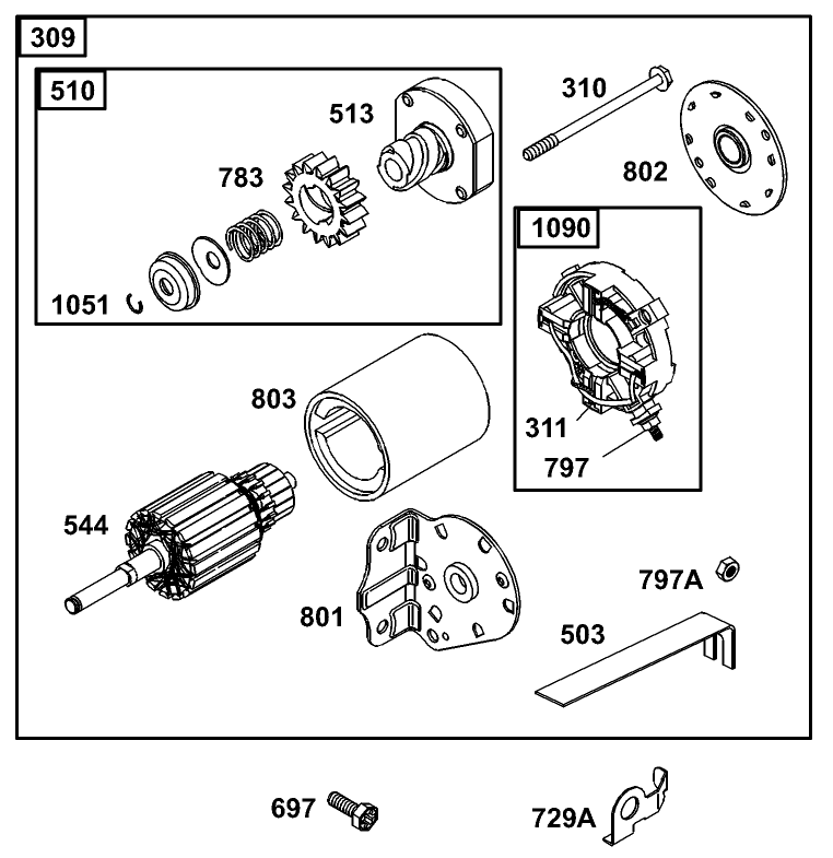 Engine Briggs and Stratton Model 311777 0151 E1