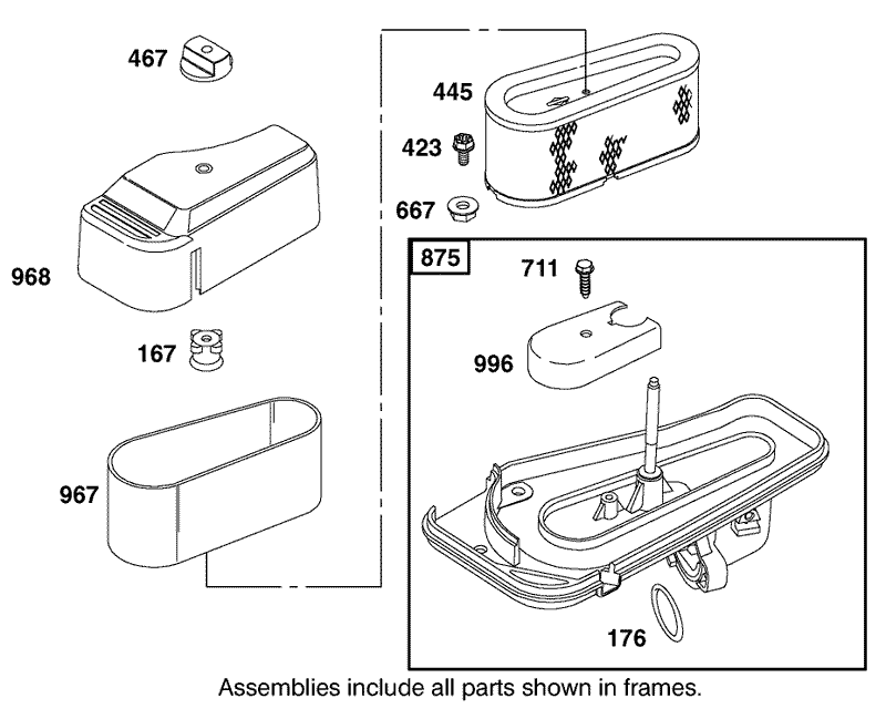 Air Cleaner Assembly Engine Briggs and Stratton Model 311777 0151 E1