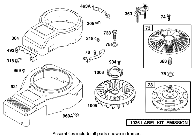 Blower Housing Assembly Engine Briggs and Stratton Model 311777 0151 E1