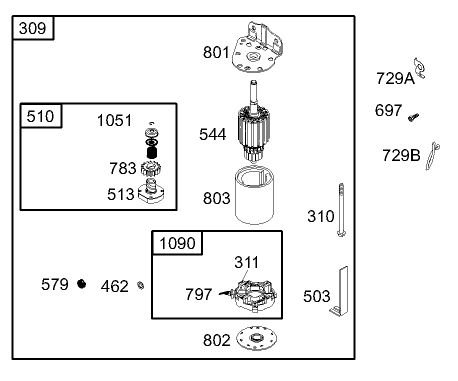 Starter Assembly Briggs and Stratton 31G777 0121 E1