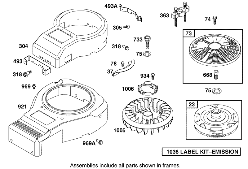 Blower Housing Assembly Briggs and Stratton 311777 0151 E1