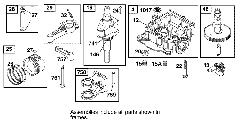 Crankcase Assembly Briggs and Stratton 311777 0151 E1