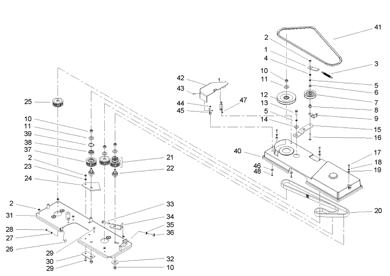 Cutting Pan and Drive System Assembly