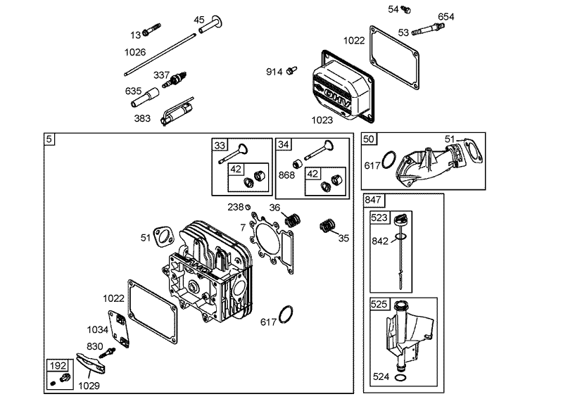 Cylinder Head Assembly Briggs and Stratton 282H79 23502