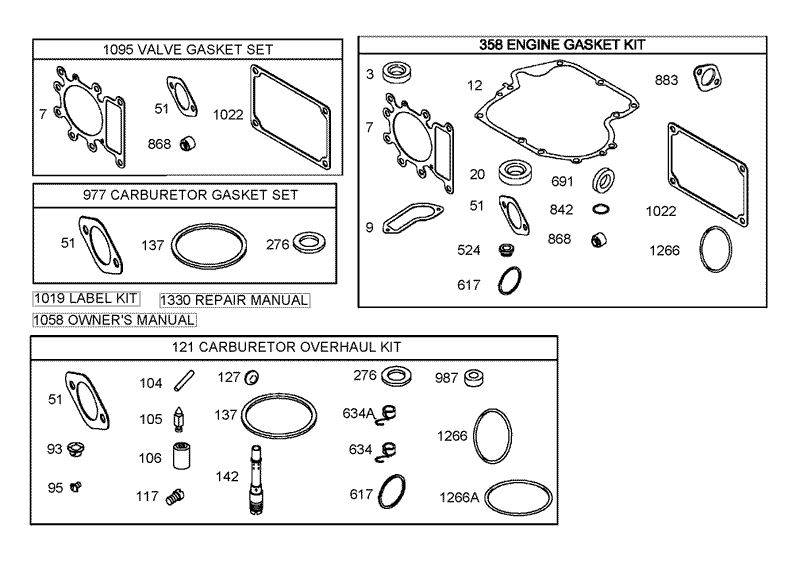 Gasket Assembly Briggs and Stratton 282H79 23502