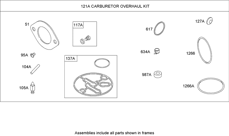 Carburetor Overhaul Kit Nikki Briggs and Stratton Model 31A607 0117 E1