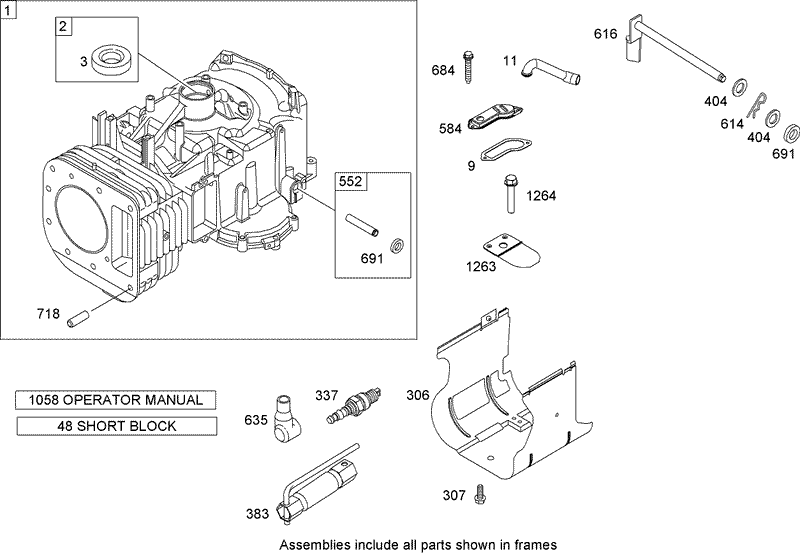 Cylinder Assembly Briggs and Stratton Model 31A607 0117 E1