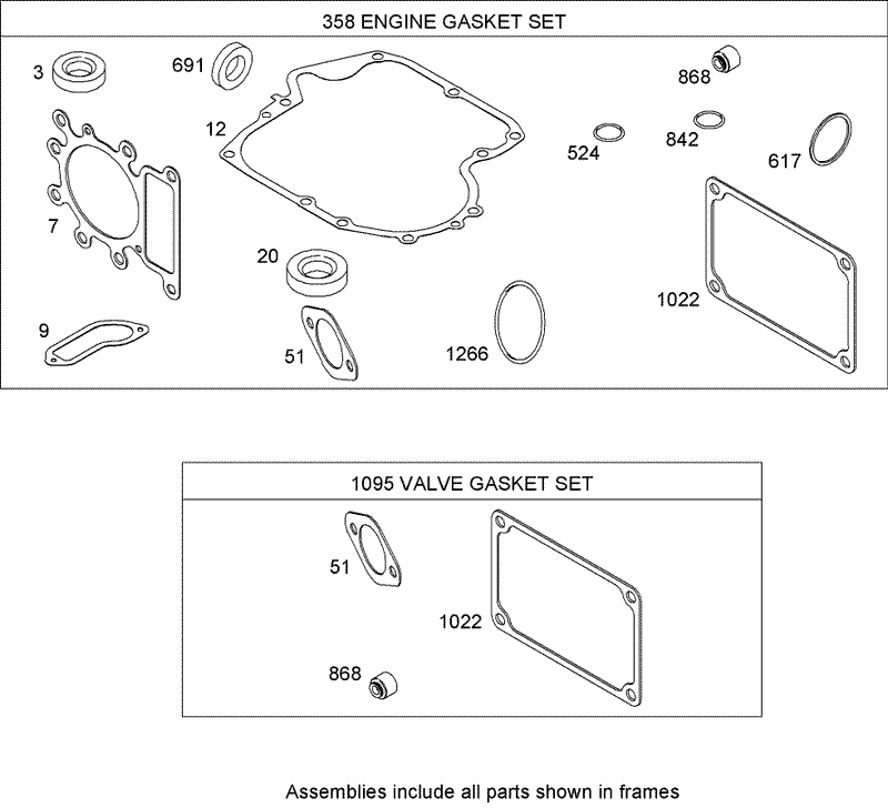Gasket Set Briggs and Stratton Model 31A607 0117 E1