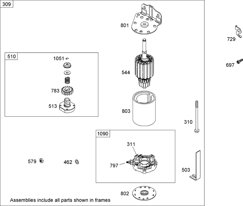 Starter Assembly Briggs and Stratton Model 31A607 0117 E1